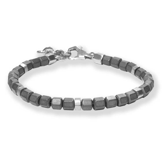 Bracciale Borsari gioielli Uomo Tibet in Argento Ematite BR-TIBET50 - BR-TIBET50